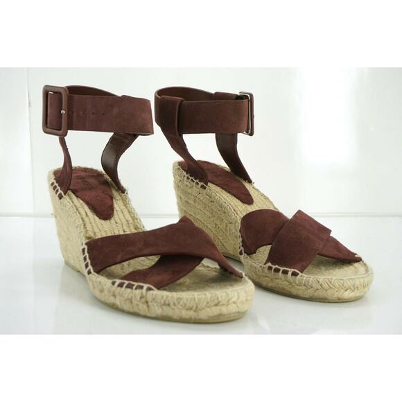 Vince Stefania Suede Platform Wedge Espadrille Sandal SZ 10 New Cross Strap $295 - Picture 10 of 12